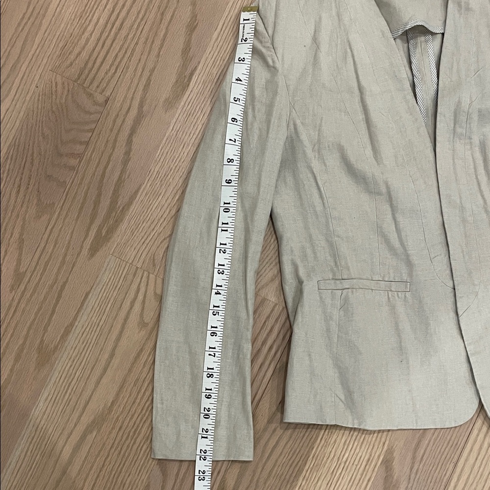 Women's Cream Open Front Linen Blend Jacket - Picture 6 of 9